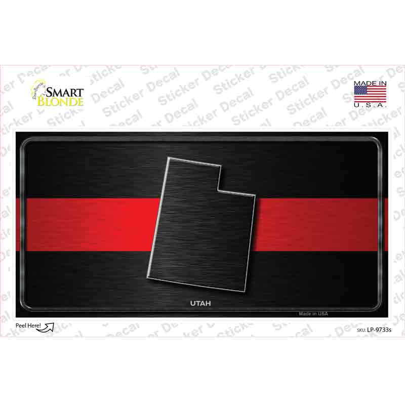 LP-9733s-M Utah Thin Red Line Novelty Sticker Decal - Medium