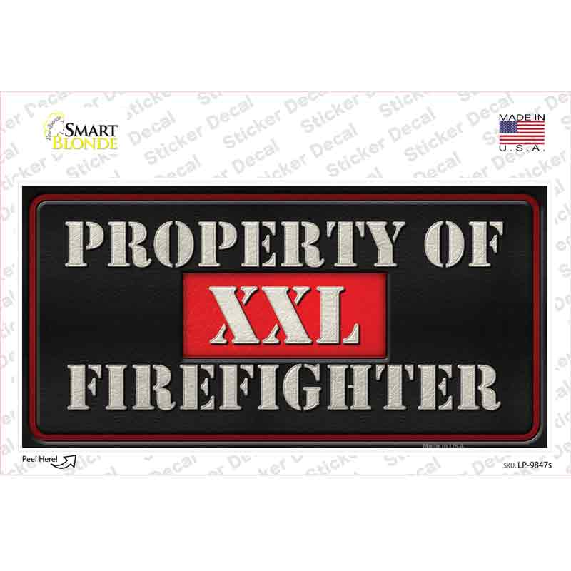 LP-9847s-M Property of Firefighter Novelty Sticker Decal - Medium