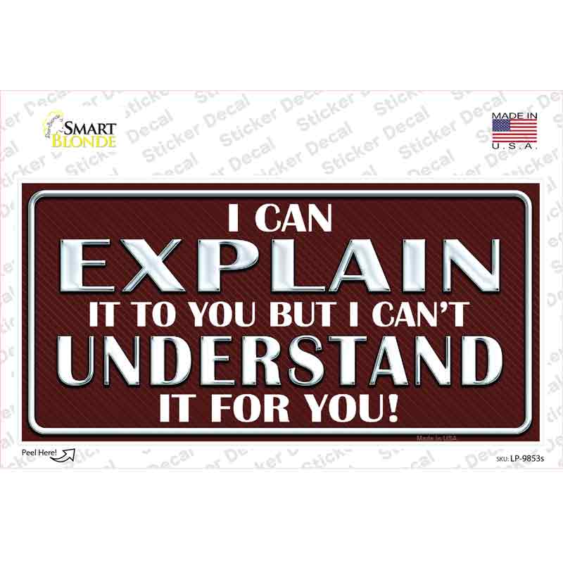 LP-9853s-M I Can Explain Novelty Sticker Decal - Medium