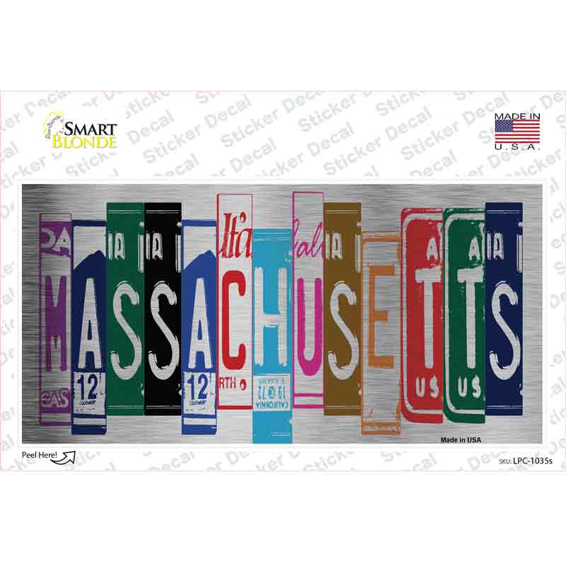 LPC-1035s-M Massachusetts Art Novelty Sticker Decal - Medium