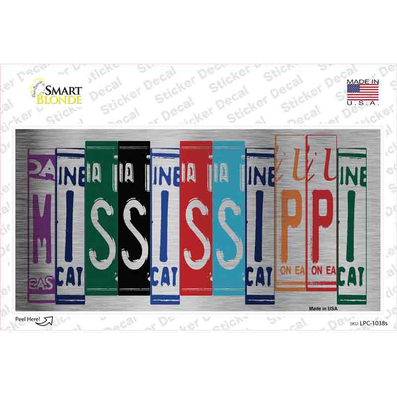 LPC-1038s-M Mississippi Art Novelty Sticker Decal - Medium