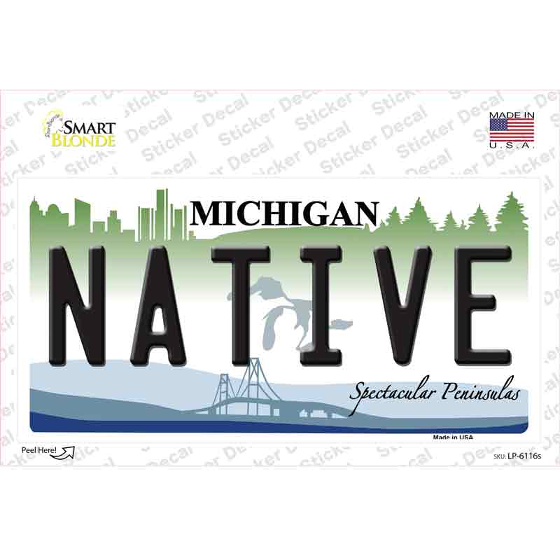LP-6116s-M Native Michigan Novelty Sticker Decal - Medium