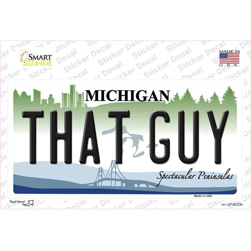 LP-6123s-M That Guy Michigan Novelty Sticker Decal - Medium