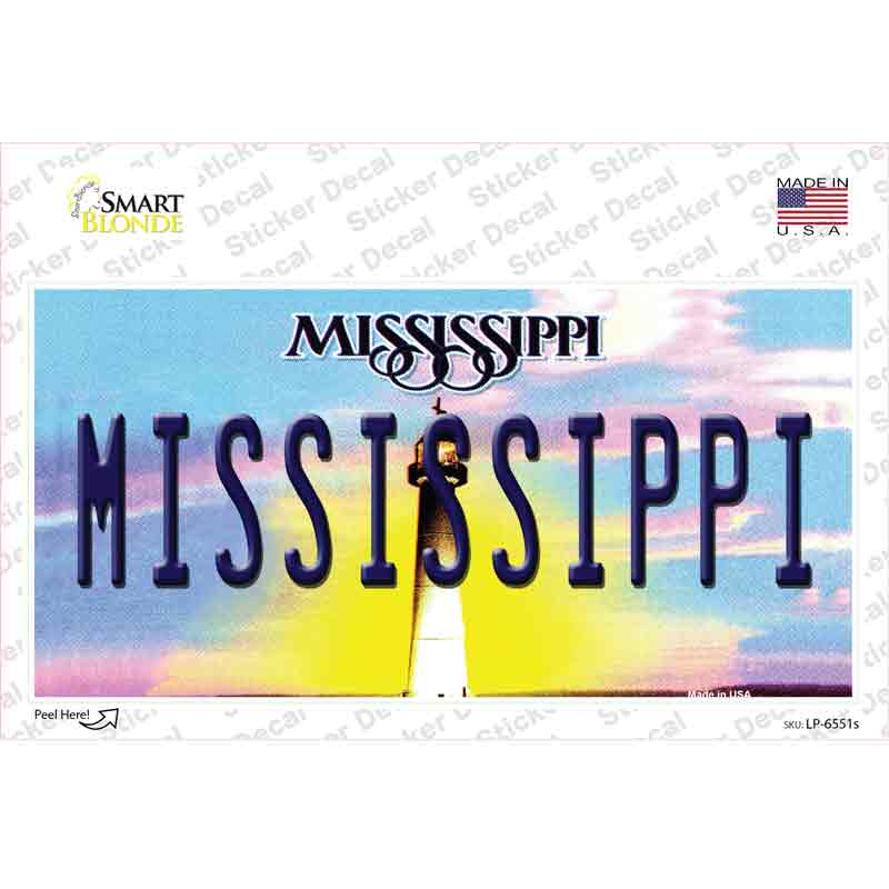 LP-6551s-M Mississippi Novelty Sticker Decal - Medium
