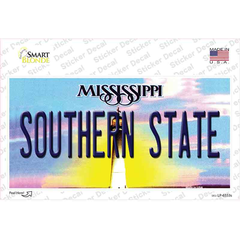 LP-6553s-M Southern State Mississippi Novelty Sticker Decal - Medium