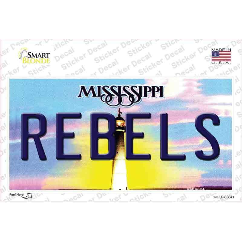 LP-6564s-M Rebels Mississippi Novelty Sticker Decal - Medium