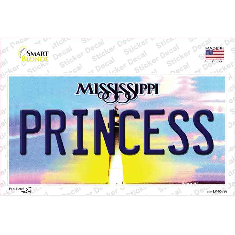 LP-6579s-M Princess Mississippi Novelty Sticker Decal - Medium