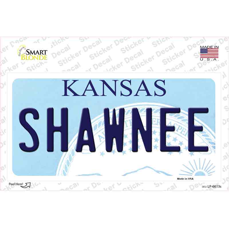 LP-6613s-M Shawnee Kansas Novelty Sticker Decal - Medium