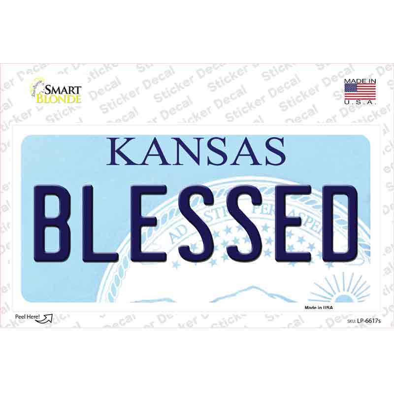 LP-6617s-M Blessed Kansas Novelty Sticker Decal - Medium