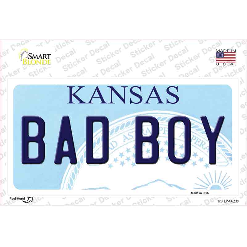 LP-6623s-M Bad Boy Kansas Novelty Sticker Decal - Medium