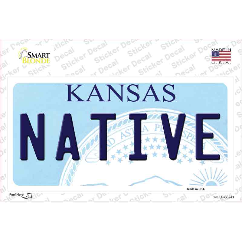 LP-6624s-M Native Kansas Novelty Sticker Decal - Medium