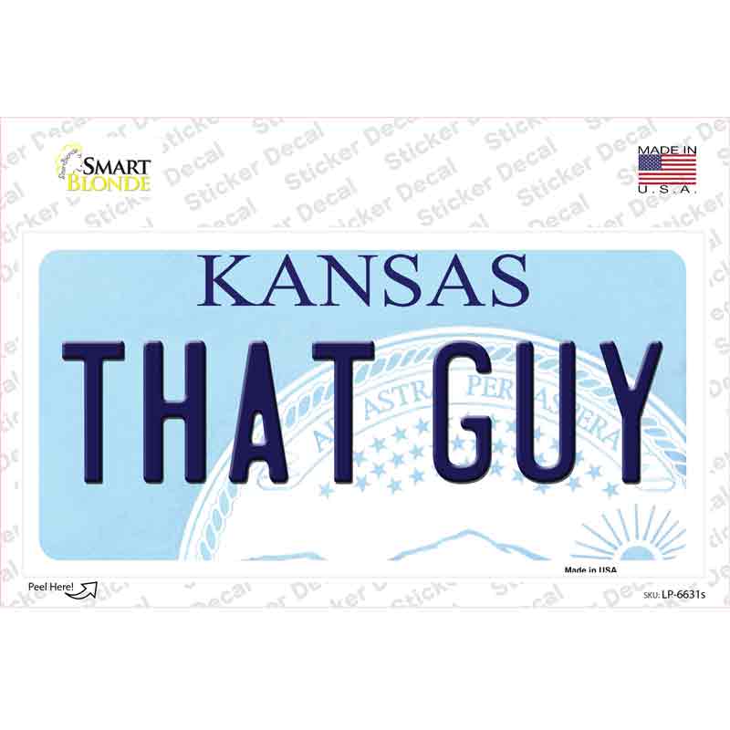 LP-6631s-M That Guy Kansas Novelty Sticker Decal - Medium