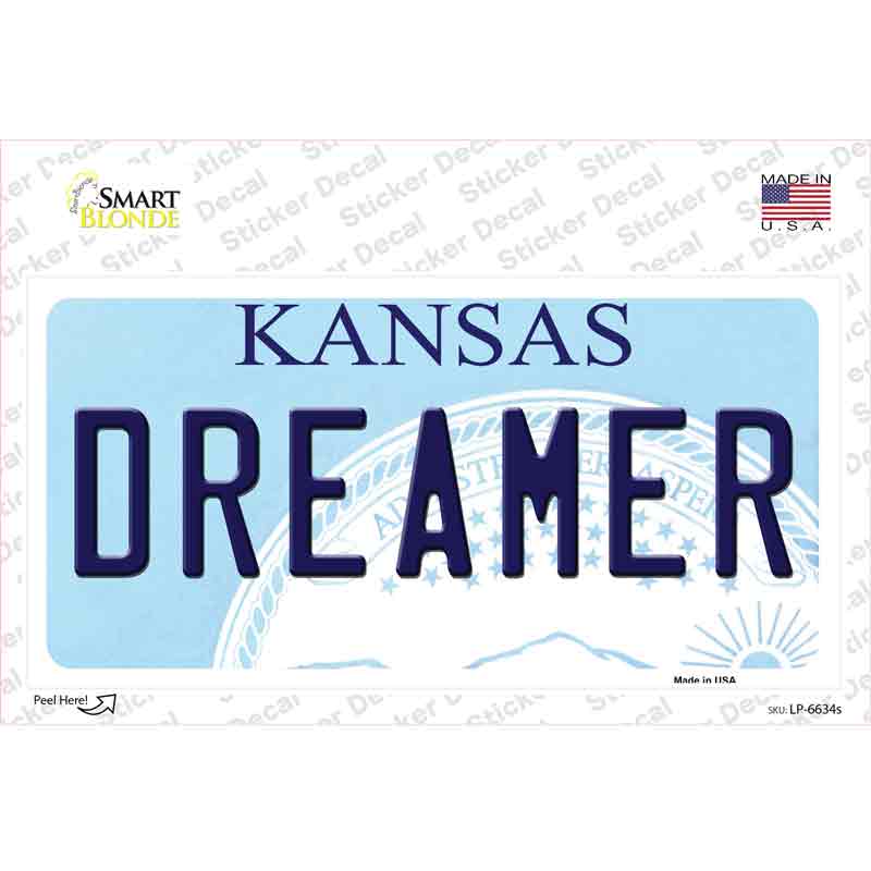 LP-6634s-M Dreamer Kansas Novelty Sticker Decal - Medium