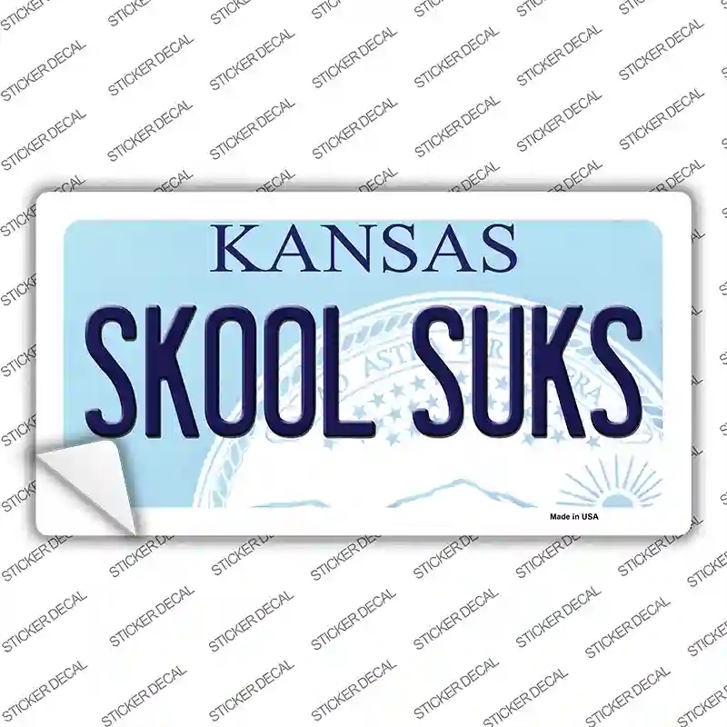 LP-6636s-L Skool Suks Kansas Novelty Sticker Decal - Large
