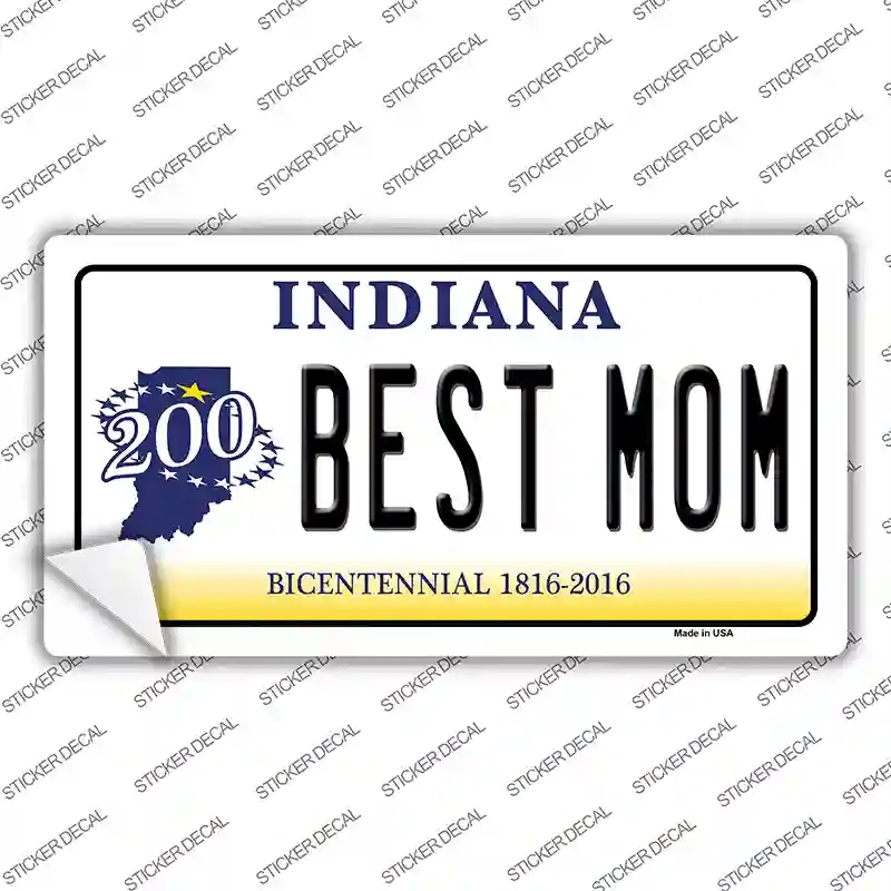 LP-6651s-XL Best Mom Indiana Novelty Sticker Decal - Extra Large