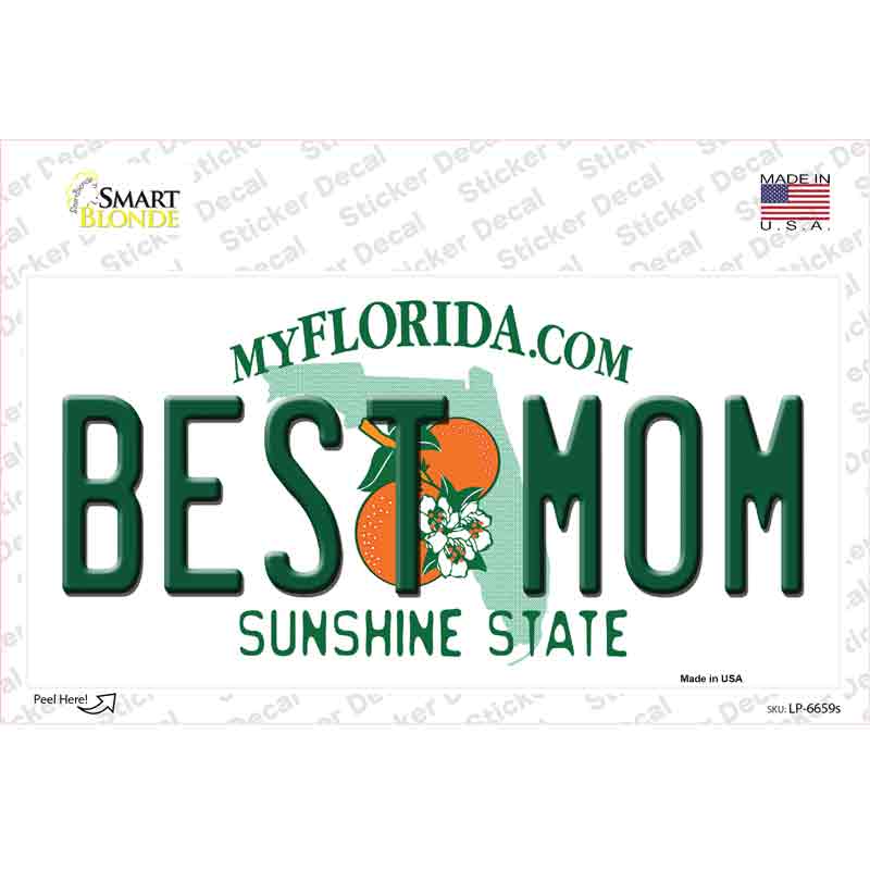 LP-6659s-M Best Mom Florida Novelty Sticker Decal - Medium