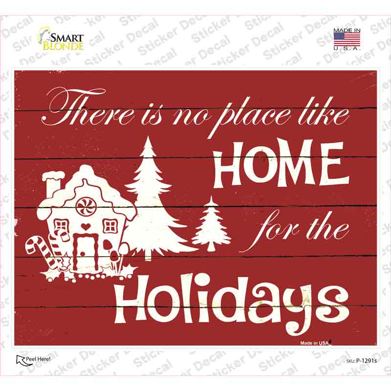 P-1291s-M Home for the Holidays Novelty Rectangle Sticker Decal - Medium