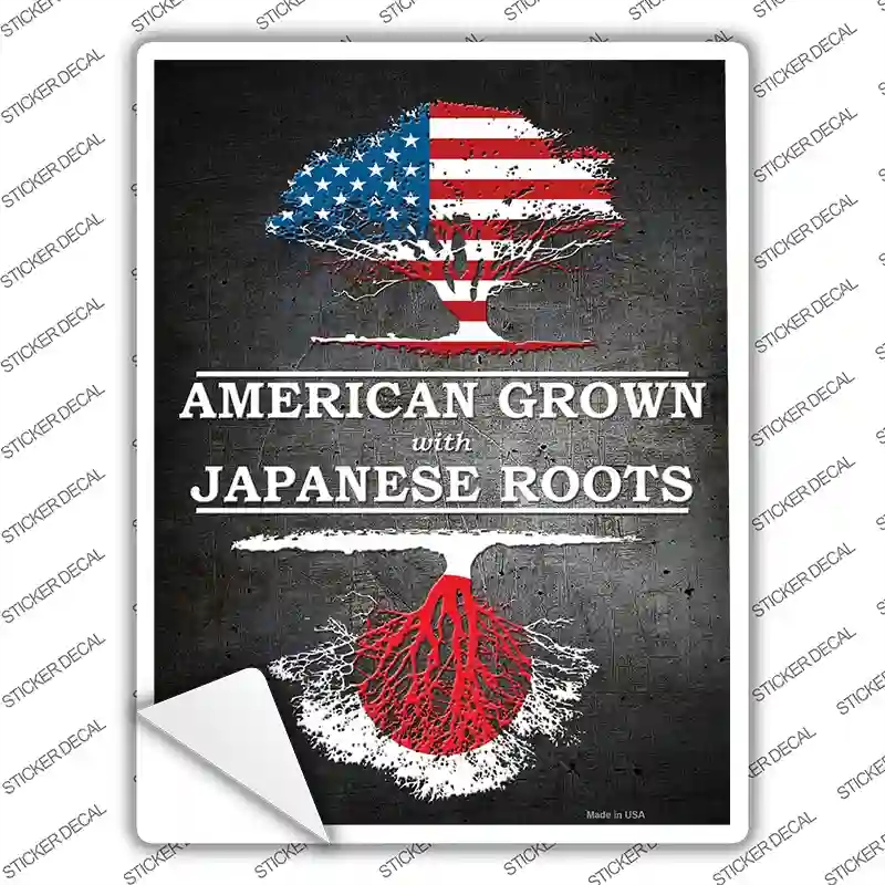 P-1302s-S American Grown Japanese Roots Novelty Rectangle Sticker Decal - Small