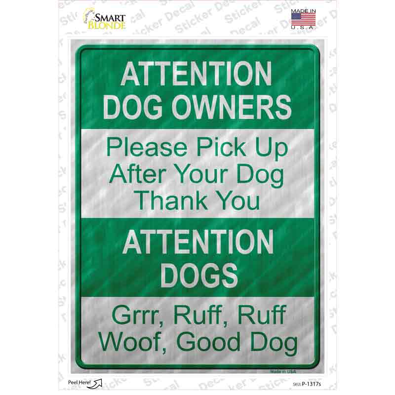 P-1317s-M Dog Owners Novelty Rectangle Sticker Decal - Medium