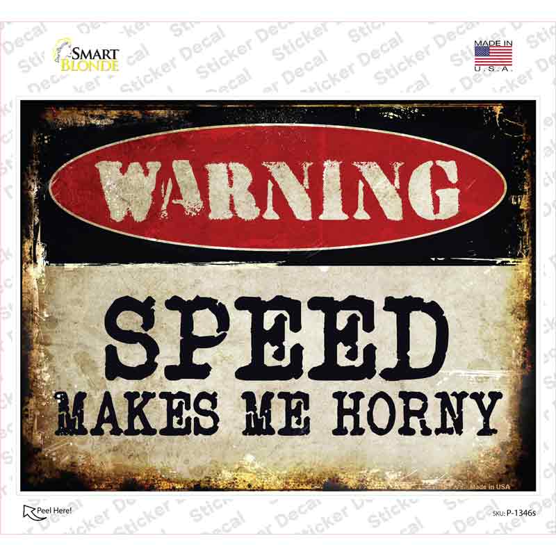 P-1346s-M Speed Novelty Rectangle Sticker Decal - Medium