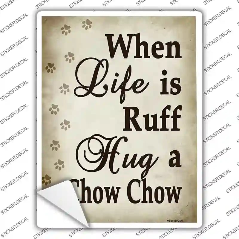 P-1609s-XL Hug A Chow Chow Novelty Rectangle Sticker Decal - Extra Large