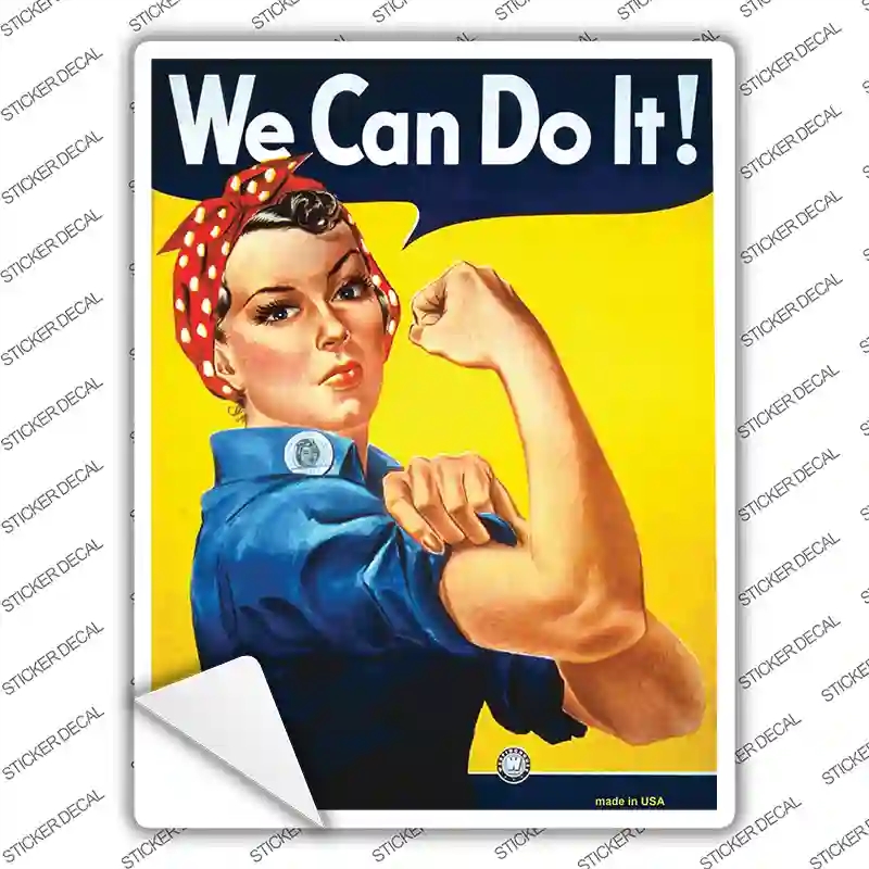 P-1948s-XL We Can Do It Vintage Poster Novelty Rectangle Sticker Decal - Extra Large