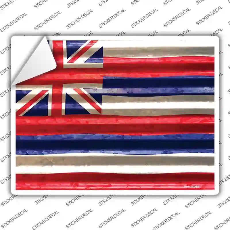 P-2325s-S Hawaii Flag Novelty Rectangle Sticker Decal - Small