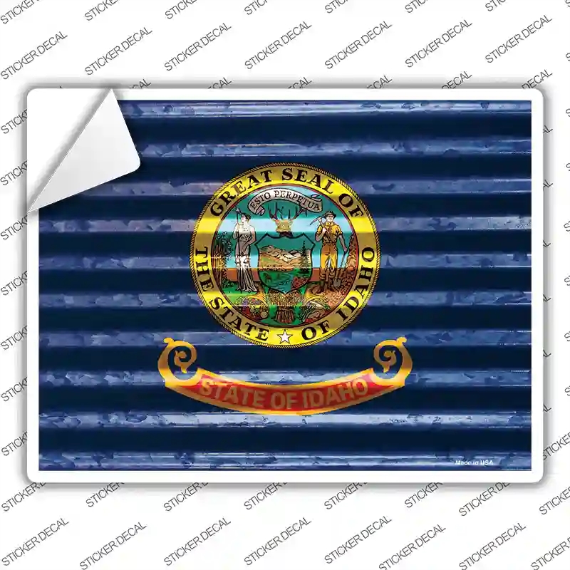 P-2326s-L Idaho Flag Novelty Rectangle Sticker Decal - Large