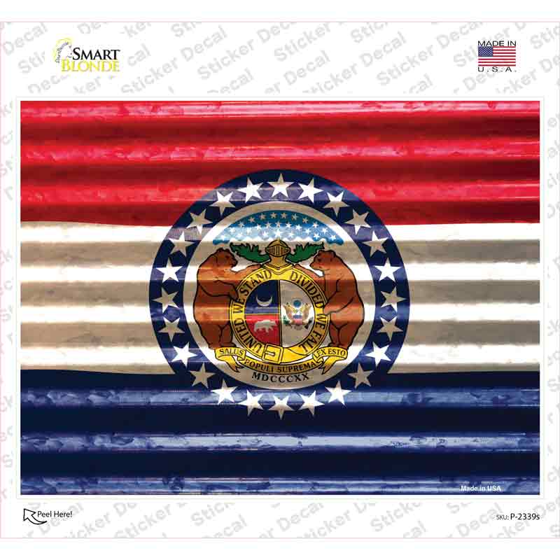 P-2339s-M Missouri Flag Novelty Rectangle Sticker Decal - Medium