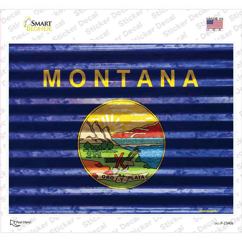 P-2340s-M Montana Flag Novelty Rectangle Sticker Decal - Medium