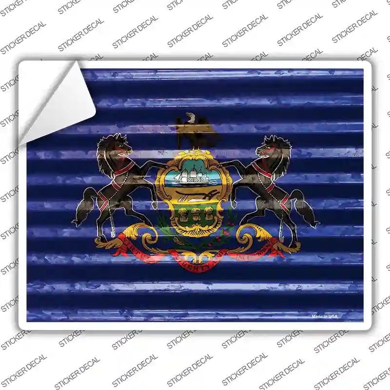 P-2352s-S Pennsylvania Flag Novelty Rectangle Sticker Decal - Small