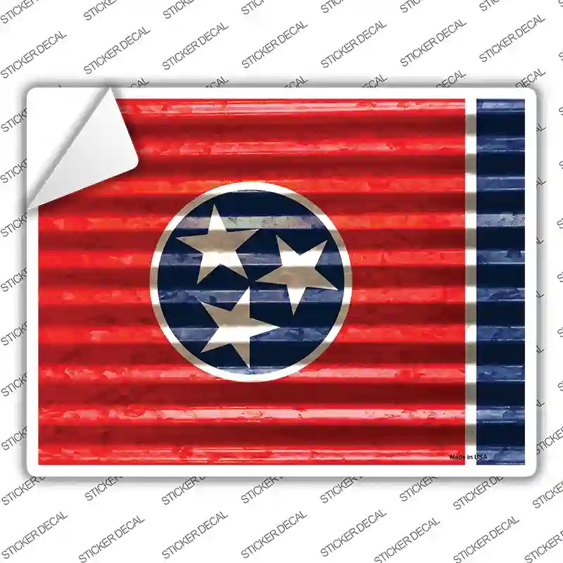 P-2356s-S Tennessee Flag Novelty Rectangle Sticker Decal - Small