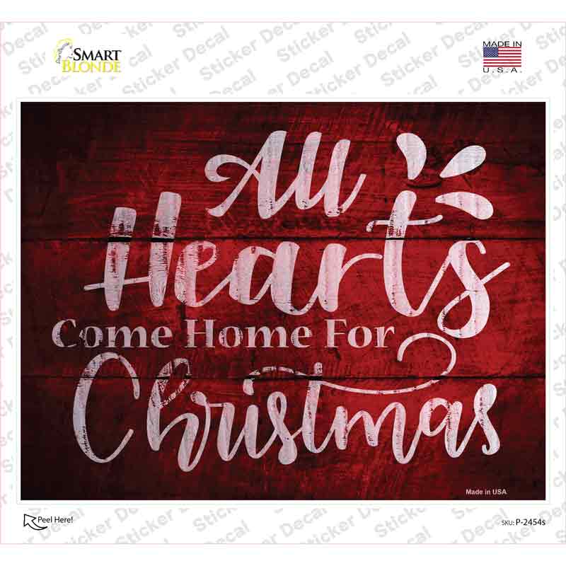 P-2454s-M Come Home for Christmas Novelty Rectangle Sticker Decal - Medium