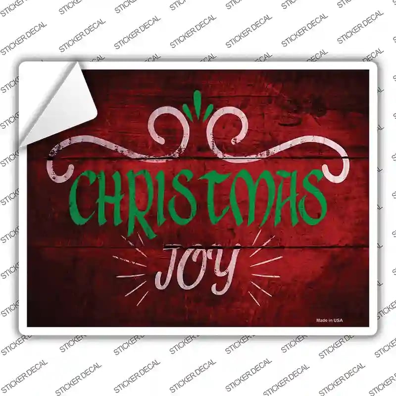 P-2473s-L Christmas Joy Novelty Rectangle Sticker Decal - Large
