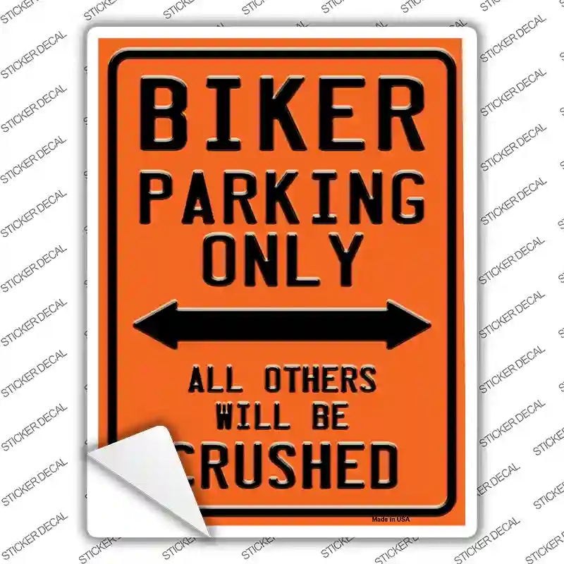 P-2511s-XL Biking Only Novelty Rectangle Sticker Decal - Extra Large