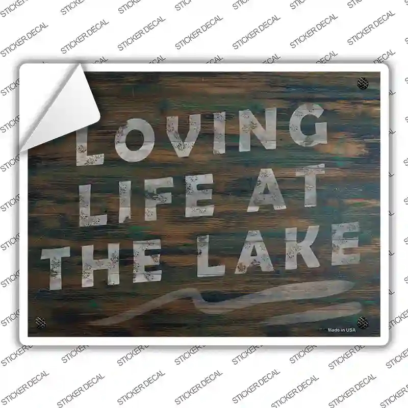 P-2617s-S Loving Life At the Lake Novelty Rectangle Sticker Decal - Small