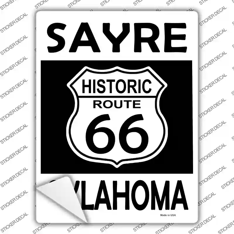 P-2787s-S Sayre Oklahoma Historic Route 66 Novelty Rectangle Sticker Decal - Small