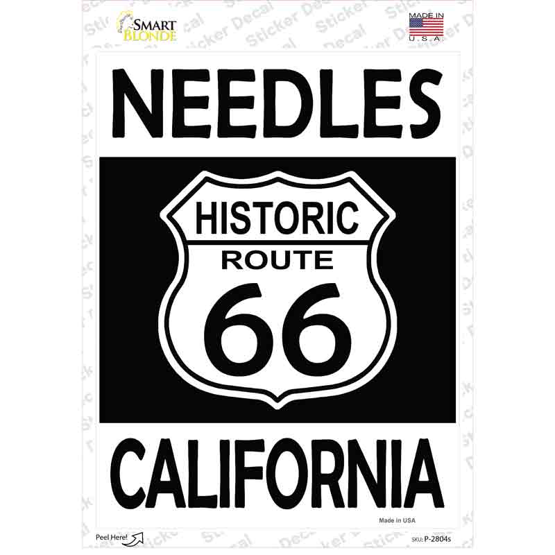P-2804s-M Needles California Historic Route 66 Novelty Rectangle Sticker Decal - Medium