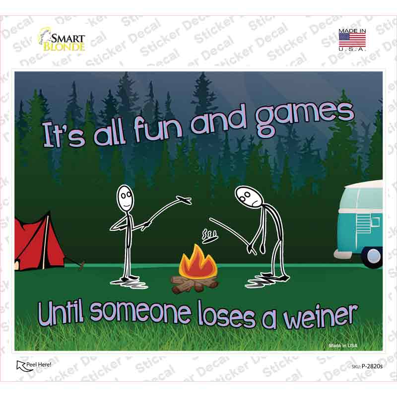 P-2820s-M All Fun & Games Novelty Rectangle Sticker Decal - Medium