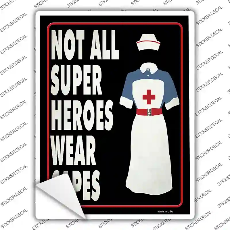 P-2846s-XL Nurse Superhero Novelty Rectangle Sticker Decal - Extra Large