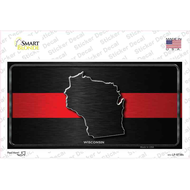LP-9738s-M Wisconsin Thin Red Line Novelty Sticker Decal - Medium