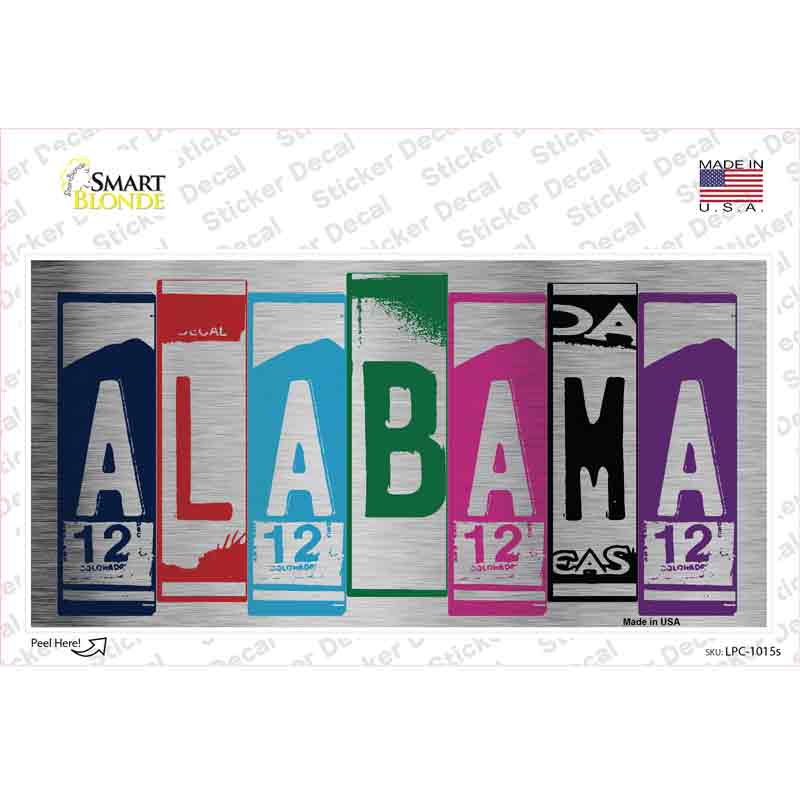 LPC-1015s-M Alabama Art Novelty Sticker Decal - Medium