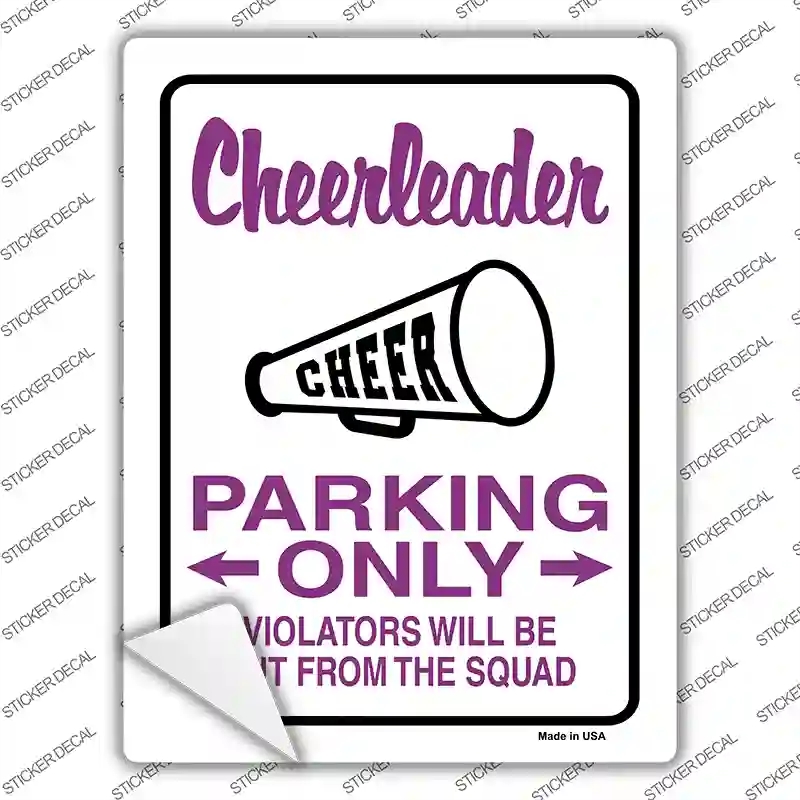 P-817s-L Cheerleader Only Novelty Rectangle Sticker Decal - Large