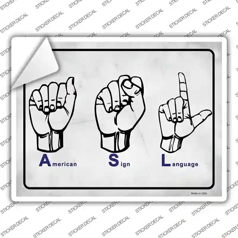 P-2935s-L American Language Novelty Rectangle Sticker Decal - Large