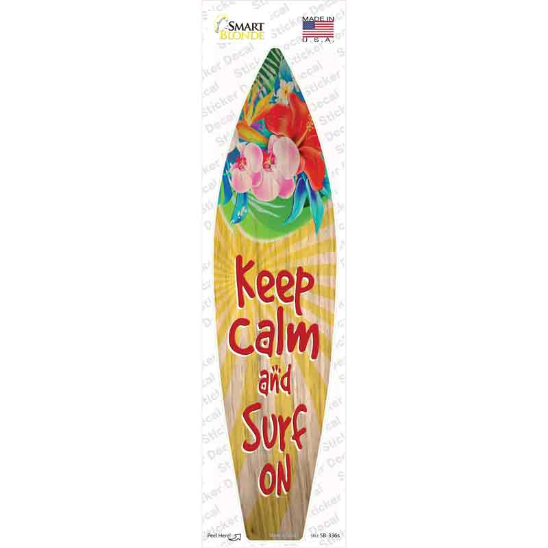 SB-336s-M Keep Calm & Surf on Novelty Surfboard Sticker Decal - Medium