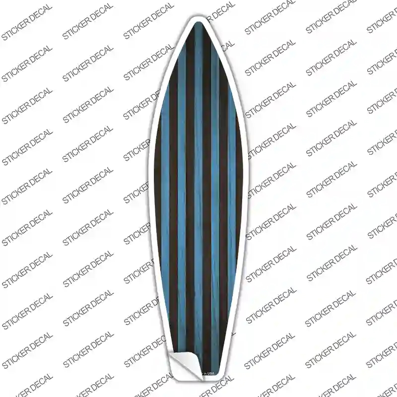 SB-364s-S Blue & Black Striped Novelty Surfboard Sticker Decal - Small