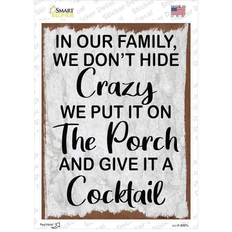 P-4097s-M In Our Family We Dont Hide Novelty Rectangle Sticker Decal - Medium