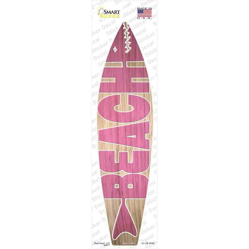 SB-410s-M Pink Beach Novelty Surfboard Sticker Decal - Medium