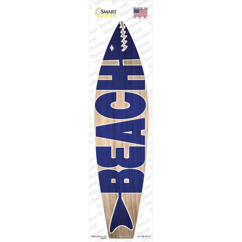 SB-411s-M Blue Beach Novelty Surfboard Sticker Decal - Medium