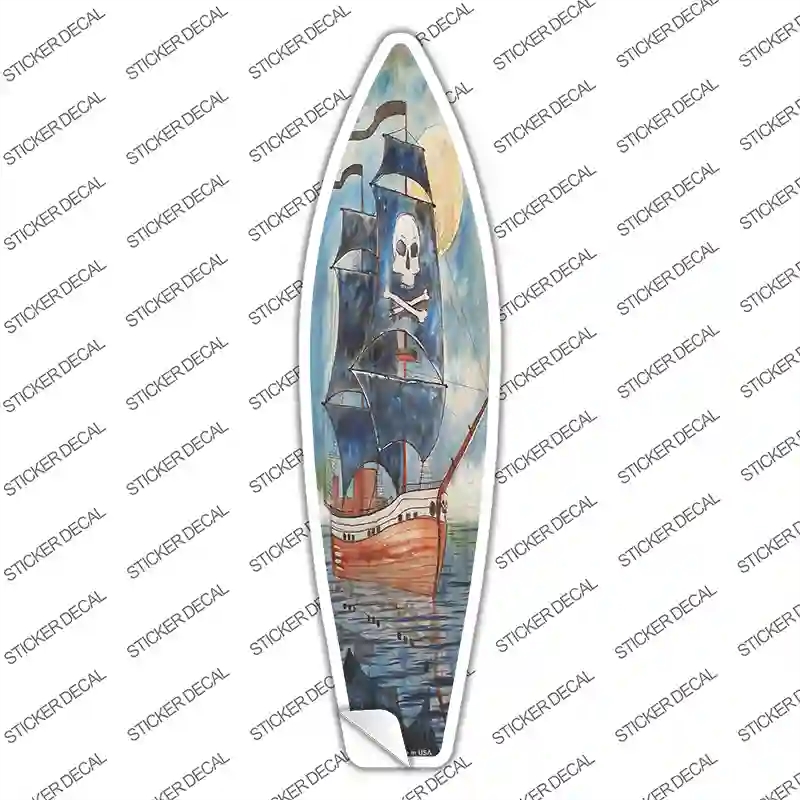 SB-414s-L Pirate Ship Novelty Surfboard Sticker Decal - Large